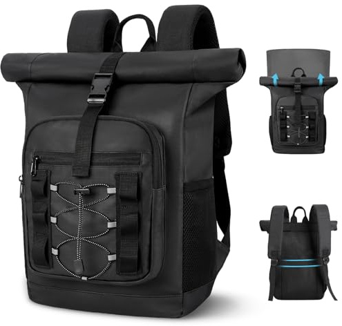 ISEYOU Kühlrucksack Groß 24L, Isolierte Rolltop Kühltasche Rucksack, Auslaufsicherer Cooler Bag mit Wasserfestem Reißverschluss Picknickrucksack für Strand, Camping, Picknick, BBQ, Reisen