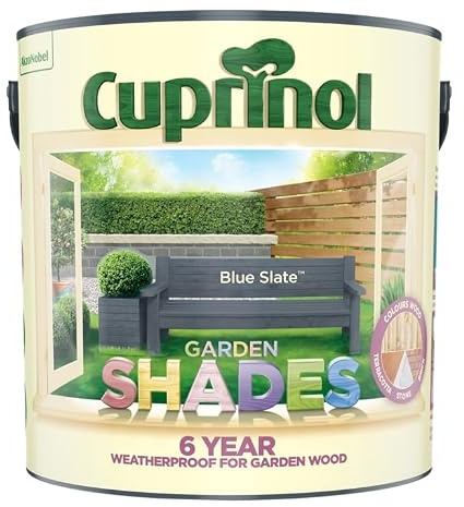 Blue Slate Garden Shades Matt Wood Treatment 2.5L | Exterior Wood Paint and Protector | Matt Finish for Sheds Fences Garden Furniture and Outdoor Timber