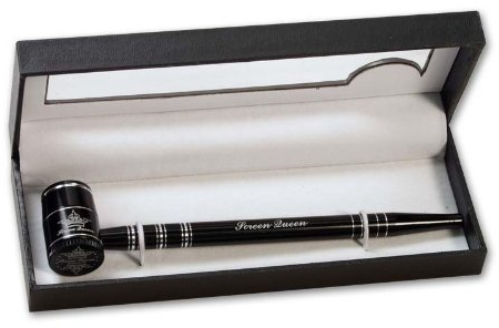 Screen Queen Pipe Pfeife Screen Queen Sieblose Handpfeife aus Aluminium Schwarz