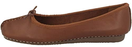 Clarks Women's Freckle Ice Ballet Flats, Dark Tan Lea, 3.5 UK