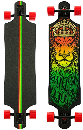 Santa Cruz Lion God Rasta Drop Thru Cruzer Freeride Longboard Deck Complete 40