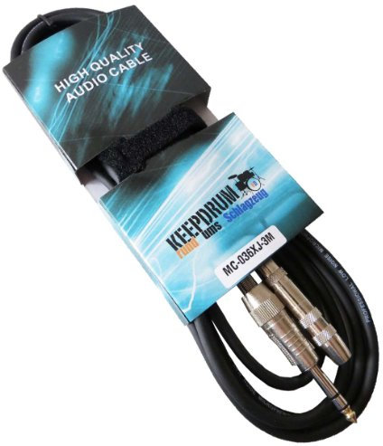 keepdrum Cavo jack 3 m 6,3 mm stereo M/F prolunga