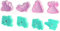 ZENKER Set Cortadores Galletas con Sello y Expulsor 5,5x5x6cm, cortador de galletas (color: azul o rosa), cantidad: 4
