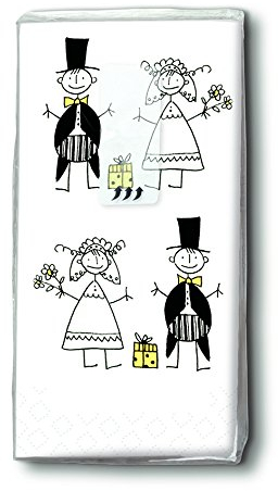 30 Taschentücher Just Married - Hochzeit (3 - Packungen) Freudentränen