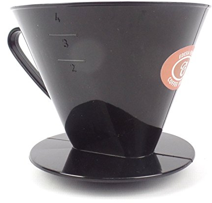 Size 4 Plastic Coffee Filter Dripper Cone, Flat Bottomed by EDESIA ESPRESS