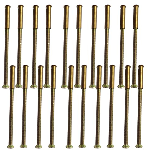 Universal Hardware 20 Pack M3 Door Handle Screws Brass with Bolt Connecting Sleeve Male to Female for Door Handle, Knobs Escutcheons and Others