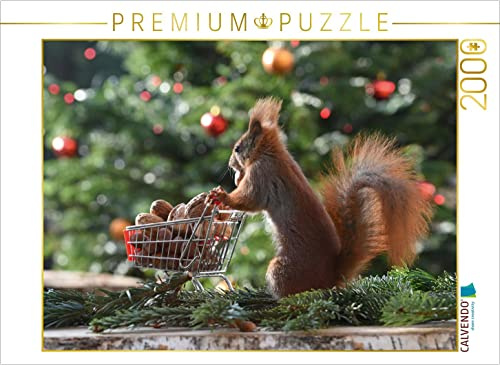 CALVENDO Puzzle Eichhörnchen Shopping | 2000 Teile Lege-Größe 90 x 67 cm Foto-Puzzle für glückliche Stunden