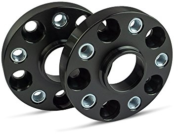 SCC Spurverbreiterung 13201BWS - Buchse schwarz eloxiert - LK: 112/5 NLB: 66,6 GEW: M14x1,5 - 25mm - 2 Stück