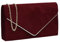 LeahWard Women's Clutch Bag Wedding Evening Handbags Suede Night Out Purse 1616 (Burgundy)