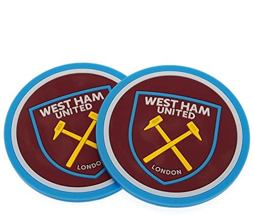 West Ham United F.C. Untersetzer-Set, offizielles Lizenzprodukt, 2 Stück