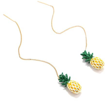 Miniblings Ananas Ketten-Ohrringe Miniblings Hänger Kettchen Ohrringe golden Sommer Urlaub