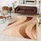 TAPISO Dream Tapis de Salon Chambre Adulte Salle à Manger Bureau Design Moderne Marron Beige Jaune Abstrait Motif Ondes Vagues Poil Court Léger Résistant Fin Doux 80 x 150 cm