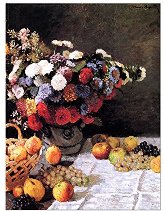 Kunstdruck Poster - Claude Monet Blumen und Früchte 20x30 cm ca. A4 - Alte Meister Bild ohne Rahmen