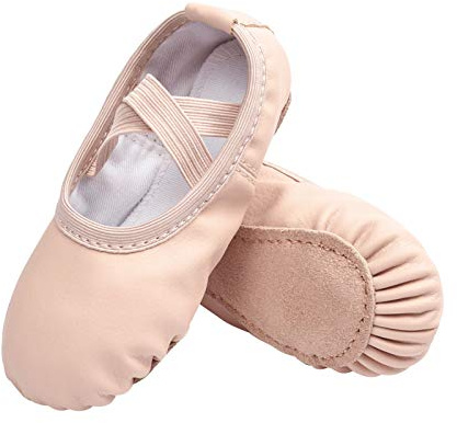Stelle Ballet Shoes for Girls Boys Close-Fit PU Professional Dance Slippers for Toddler/Little Kid/Big Kid(Ballet Pink,9MT)
