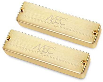 MEC Active Soapbar Humbucker Bass Pickup Set, Metal Cover, 6-String - Brushed Gold