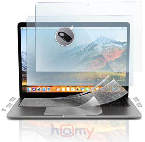 Homy Vollständiger Schutz für MacBook Pro 13 Zoll 2020-2021: 2x Matte Displayschutzfolie, Ultradünne Tastaturabdeckung, Trackpad Abdeckung, Webcam Slide Cover, Staubstecker für A2251 A2289 A2238