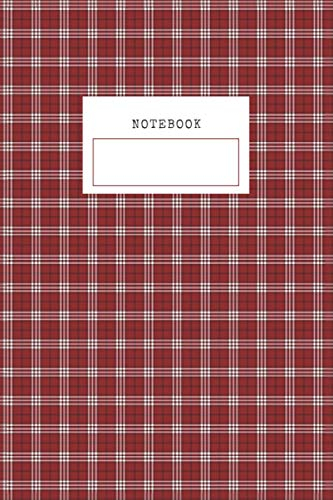 Tartan Plaid fashion textile cloth fabric-Red white Notebook: Notebook lined Chaos Coordinator Journals Composition Notebook 6 x 9 inch | small | Lined Pages | to do | gift | study | Project