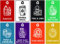 K Smart Sign | 100mm x 150mm | A6 | Mixed Set of Recycling Bin Signs/Stickers Pack - Self Adhesive Vinyl - Pack