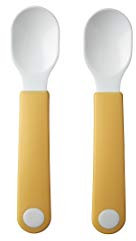 Mepal - Cuillère d'apprentissage pour bébé Mepal Mio - Cuillère d'entraînement pour bébé - Cuillère pour l'autonomie alimentaire - Lavable au lave-vaisselle et sans BPA - Set de 2 – Yellow
