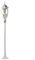 Luminaire de chemin avec détecteur de mouvement en verre et aluminium blanc IP44 jardin H:123,5 E27 Lanterne style maison de campagne rustique lampe sur pied extérieure BREST