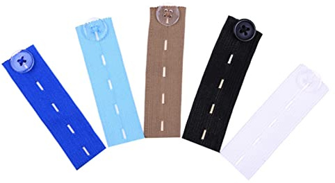 TopHomer 5/10 Stücke Hosenerweiterung Einstellbare Elastische Extender, Weiß/Blau/Schwarz/Königsblau/Braun Hosenbunderweiterung für Hosen Jeans Schwangerschaft