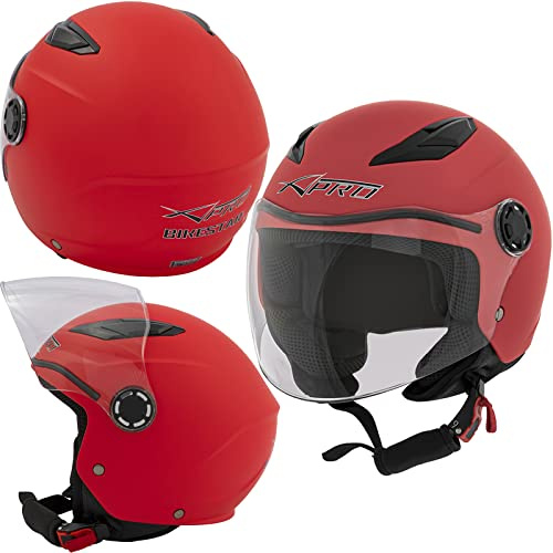 Kinderhelm Motorrad Roller Jungen Kindersicherheit ECE 22 06 Rot M