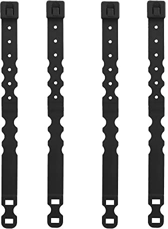 Tenoburian 4er Pack Malice Clips, Tcatical Molle Clips für Beutel und Ausrüstung (lang) (Schwarz, L)