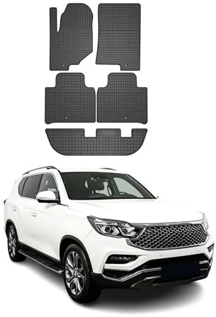 OMAC Fußmatten für SsangYong Rexton 2017-2026 Gummi 5X Schwarz | Automatten, Gummimatten, Allwetter, Antirutsch, fahrzeugspezifisches Produkt, wasserdicht