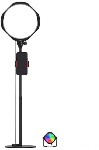 JOBY Beamo Studio Deluxe Lighting Kit, USB Studio Light for Video, Softbox with Remote, Background Light with 12 Colors, GorillaPod Arm with Phone Mount