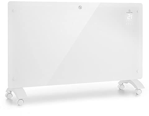 KLARSTEIN Stufa Elettrica Basso Consumo, Stufa Elettrica 2500W, Termoconvettore Elettrico a Parete con Termostato, Termosifone Elettrico Basso Consumo, Calorifero Riscaldamento Elettrico Smart