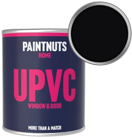 Paintnuts UPVC Window & Door Paint - RAL-9005 - JET BLACK Satin 1 Litre Tin