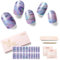NAILOG Semi Cured Gel Nail Strips Glossy & Long Lasting Soft Gel Finish (20 Extra Long Stickers) | Wraps,La Plage