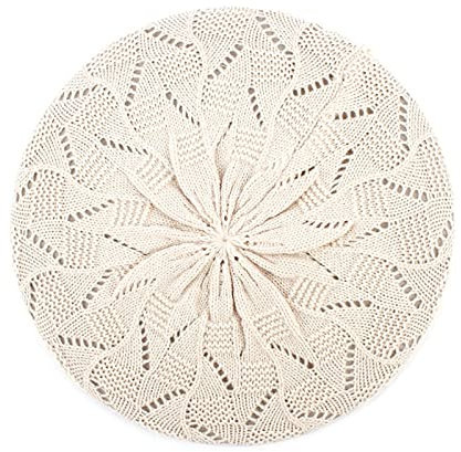 tcax Baskenmütze Damen Einfarbiger Strick-Baskenmütze Für Damen, Damen, Künstlermütze, Baskenmütze, Frühling, Lässig, Dünne Baskenmützen Für Frauen, Beige, Einheitsgröße