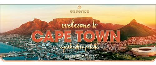 essence welcome to CAPE TOWN eyeshadow palette, Lidschatten, Mehrfarbig, 12 Farben, schimmernd, farbintensiv, vegan, ohne Mikroplastikpartikel, Nanopartikel frei, ohne Parfüm, 1er Pack (12.2g)