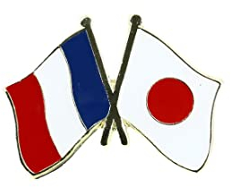Clj Charles Le Jeune Pin's Drapeaux Jumelage France Japon - Franco-japonais - Jumelage - qualité de finition - Epingle - Broche - Badge - Jumelage et Fraternité