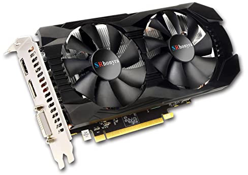 SRhonyra Radeon RX 580 Scheda grafica GDDR5 da 8 GB per PC da gioco Scheda video 2048SP 256-bit PCIe 3.0 x16 Connettore a 6 pin 2 ventole di raffreddamento Desktop Computer Gaming GPU con porte HDMI,