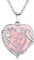 XIANNVXI Heart Necklaces for Women Flower Leaf Wrapped Heart Pendant Necklace Rose Quartz Crystal Necklace Natural Real Gemstones Reiki Jewellery for Women