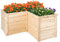 COSTWAY Carré Potager Jardinière en Bois de Sapin Base Ouverte en L, Jardinière Surélevée pour Légumes Fruits, pour Jardin Cour Pelouse, 120 x 120 x 62 cm (Naturel)