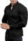 EOUOSS Men’s Muscle Fit Dress Shirts Athletic Slim Fit Long Sleeve Stretch Casual Button Down Shirt, Black, XS