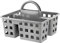 HOMESHOPA Utility Plastic Shower Caddy Basket Organiser with 3 Compartment & Handle, Portable Kitchen Cleaning Supply Handy Storage Tidy Tote Tray Carry Bucket for Bathroom, Kitchen, Dorm Room (Grey)