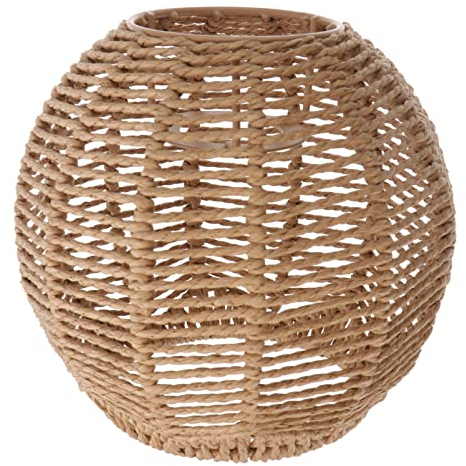 MAGICLULU Rattan-Lampenschirm Kleiner Runder Lampenschirm Rattan-Gewebte Pendelleuchte Abdeckung Für Pendelleuchte Tischlampen Deckenleuchte Japanisches Lampendesign