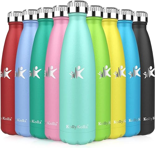 KollyKolla Water Bottle 750ml, Stainless Steel Water Bottle with Straw & Filter, BPA Free, 12 Hours Hot/24 Hours Cold Drinks Bottles, Leak-proof, for Kids, Adults, Sports, School