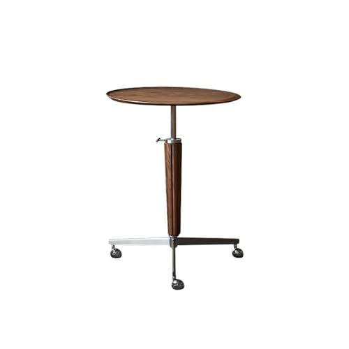 Rustikaler Beistelltisch Black Walnut Edge Mehrere, bewegliches Kirschholz-Sofa-Ecksofa, Home Lift-Couchtisch, Wohnzimmer-Couchtisch Runde Akzenttabelle (Color : B)