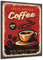 DARO Design - Wand-Bild auf 6mm HDF 70x50 cm Coffee - Wand-Deko Bilder Geschenk Vintage-Schild Retro-Schild