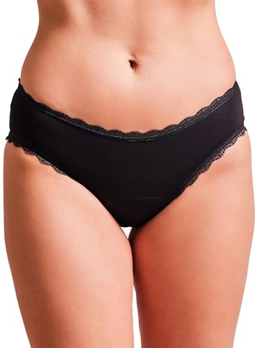 juno & me - Period Panty Comfy Brief – Strong: Periodenunterschwäsche bei starker Blutung - 8-10 Stunden Auslaufschutz & saugstark wie 5 Tampons - aus natürlichen Bambusfasern - Periodenslip Damen