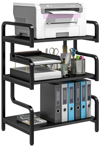 HOMCOM 3-Tier Storage Shelf, Metal Shelves for Storage for Home Office, Black