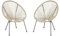 CONCEPT USINE | Lot de 2 Chaises de Jardin | Fauteuils Oeufs Design | Acapulco Beige | Cordes Effet Rotin | Structure Acier Robuste | Anti-UV et Waterproof | Jardin, Patio, Terrasse, Balcon