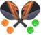 Idena Pickleball Set of 2 Paddle Bats, 2 Indoor Balls and 2 Outdoor Balls with Storage Net