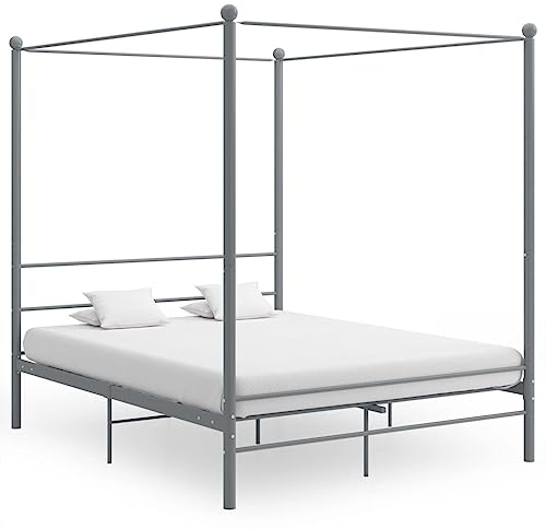 Himmelbett Grau Metall 160x200 cm, 325065