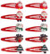 Lot de 10 Pinces à Cheveux de Noël Rouge,Accessoires de Coiffure Festifs pour Femme, Fille, Enfant,Motifs de Noël Classiques,Cadeau et Décoration de Fête